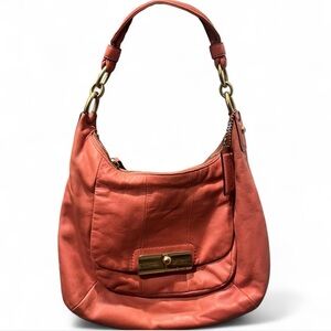 Coach Peach Pink Leather Kristin 16808 Shoulder Bag Purse w/ Gold Tone Hardware